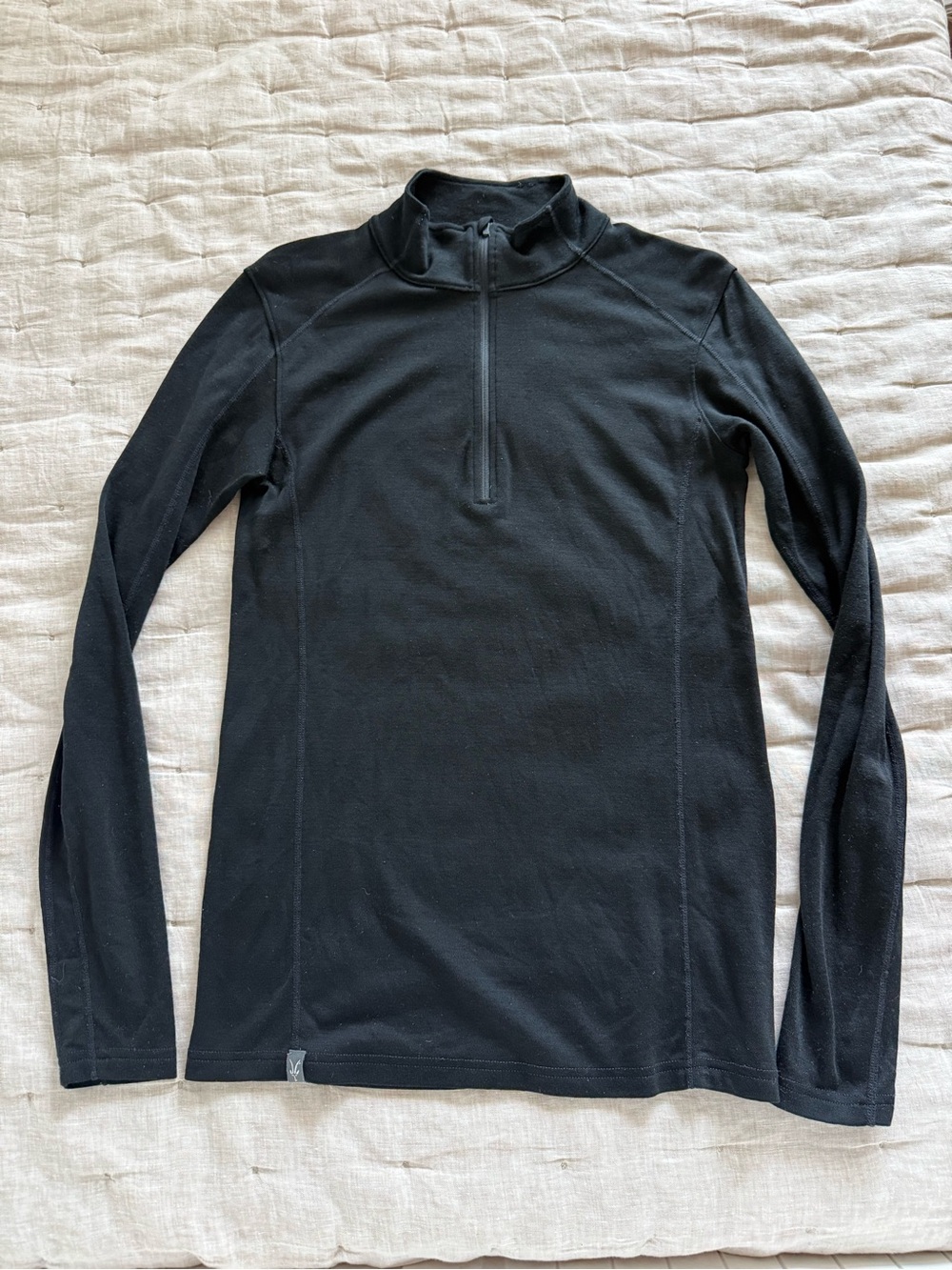 Ibex Mens Woolies Merino Wool 1/4 Zip in Black Size Small